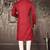 Red cotton  kurta with pattern work and fancy button churidar
