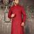 Red cotton  kurta with pattern work and fancy button churidar