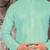 Orange cotton kurta with pattern work and fancy button churidar