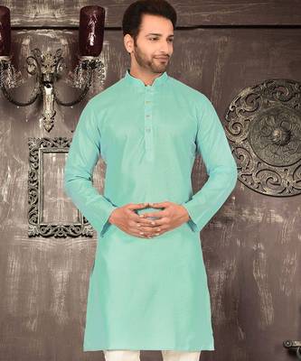Orange cotton kurta with pattern work and fancy button churidar 4