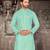 Orange cotton kurta with pattern work and fancy button churidar