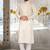 Off white dupion art silk kurta with  computerised embroidery machine work