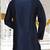Navy blue dupion art silk kurta with  computerised embroidery machine work