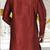 Red dupion art silk kurta with  computerised embroidery machine work