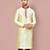 Fawn dupion art silk kurta with  computerised embroidery machine work