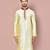 Fawn dupion art silk kurta with  computerised embroidery machine work