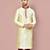 Fawn dupion art silk kurta with  computerised embroidery machine work