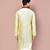 Fawn dupion art silk kurta with  computerised embroidery machine work