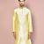 Fawn dupion art silk kurta with  computerised embroidery machine work