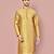 Dark beige dupion art silk kurta with  computerised embroidery machine work