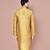 Dark beige dupion art silk kurta with  computerised embroidery machine work