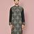 Black dupion art silk kurta with  computerised embroidery machine work
