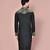 Black dupion art silk kurta with  computerised embroidery machine work