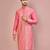 Pink dupion art silk kurta with  computerised embroidery machine work