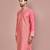 Pink dupion art silk kurta with  computerised embroidery machine work