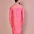 Pink dupion art silk kurta with  computerised embroidery machine work