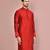 Red dupion art silk kurta with  computerised embroidery machine work