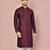 Wine dupion art silk kurta with  computerised embroidery machine work