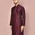 Wine dupion art silk kurta with  computerised embroidery machine work