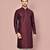Wine dupion art silk kurta with  computerised embroidery machine work