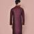 Wine dupion art silk kurta with  computerised embroidery machine work