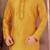 Yellow dupion art silk kurta with  computerised embroidery machine work