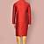 Red dupion art silk kurta with  computerised embroidery machine work