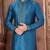 Teal blue mulbury  kurta with  pattern work&hand work
