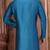 Teal blue mulbury  kurta with  pattern work&hand work