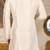 cream dupion art silk  kurta with  pattern work and 8 button