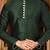 bottle green dupion art silk  kurta with  pattern work and 8 button