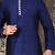 royal blue dupion art silk  kurta with  pattern work and 8 button