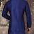 royal blue dupion art silk  kurta with  pattern work and 8 button