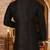 black dupion art silk  kurta with  pattern work and 8 button