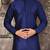 royal blue dupion art silk  kurta with  pattern work and 8 button