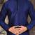 royal blue dupion art silk  kurta with  pattern work and 8 button