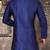 royal blue dupion art silk  kurta with  pattern work and 8 button