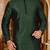 bottle green dupion art silk  kurta with  pattern work and 8 button