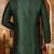bottle green dupion art silk  kurta with  pattern work and 8 button