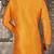 mustard dupion art silk  kurta with  pattern work and 8 button