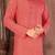 red slub cotton  kurta with  pattern work&wooden button