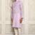 Purple cotton  kurta with  pipein work and hand made buttons