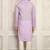 Purple cotton  kurta with  pipein work and hand made buttons