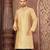 Biscuit dupion art silk  kurta with machine dk work in front and hand