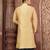 Biscuit dupion art silk  kurta with machine dk work in front and hand