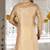 Dark beige dupion art silk  kurta with  computerised embroidery machine work