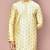 Fawn dupion art silk  kurta with  computerised embroidery machine work