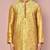 Dark beige dupion art silk  kurta with  computerised embroidery machine work
