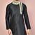 Black dupion art silk  kurta with  computerised embroidery machine work