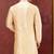 Fawn dupion art silk  kurta with  computerised embroidery machine work